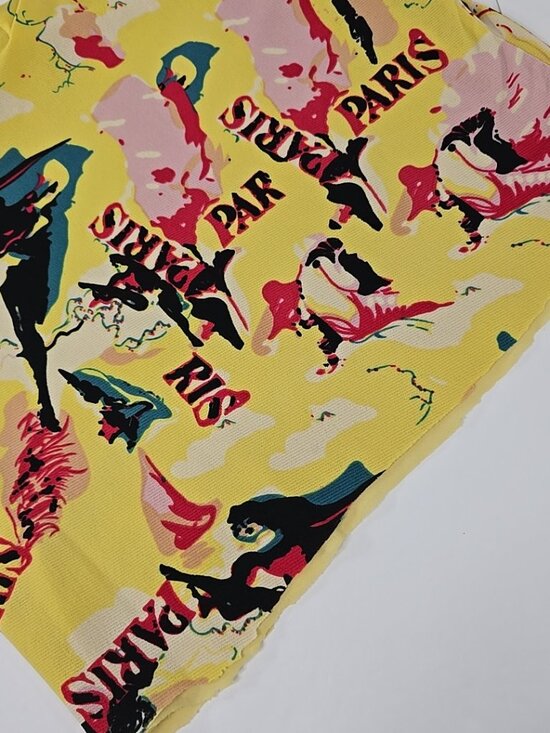 VINTAGE Joseph A. Colorful Paris Dance Print CROP TOP SZ MED Multicolor Abstract - Picture 13 of 16